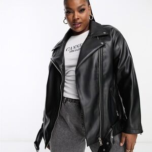 ASOS Faux Leather Oversized Jacket